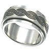 316L Steel Spinner Ring with Interlaced Design